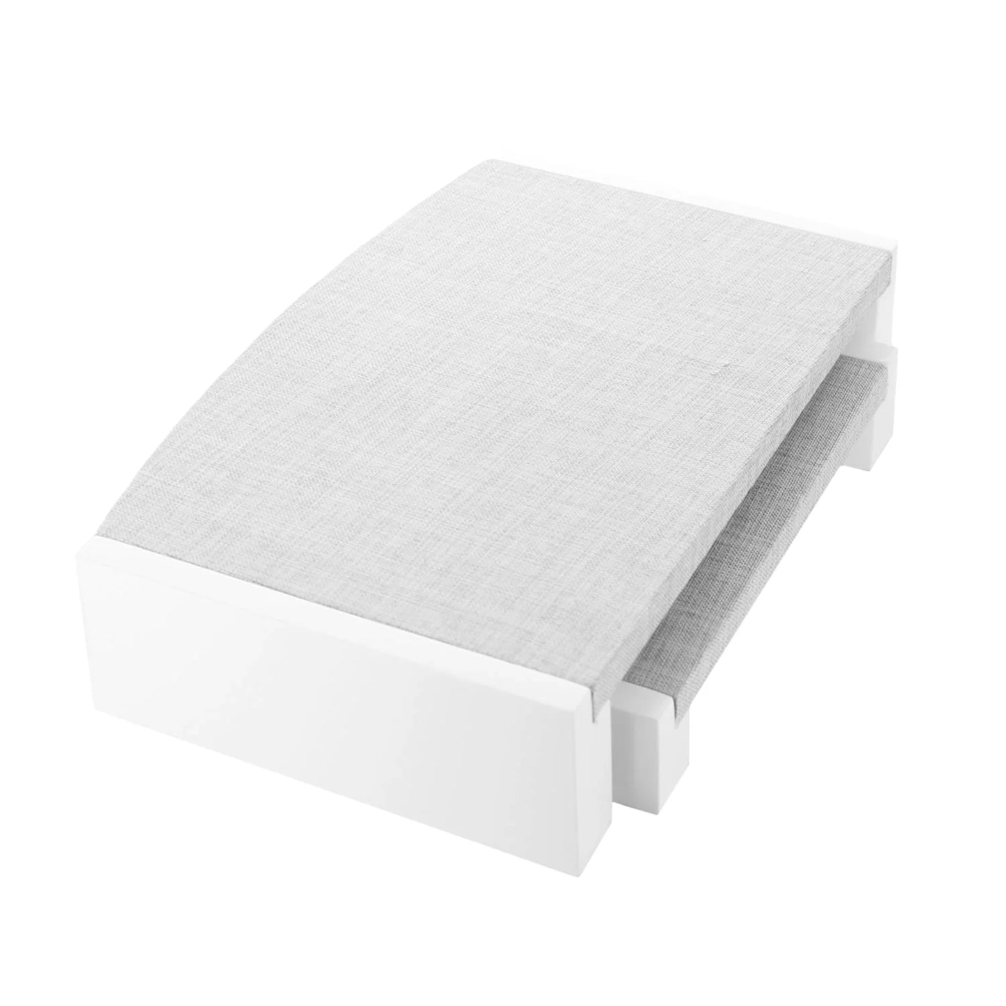 Dual Jewelry Display in Gray Linen and Glossy White Finish - Set - Set of 2 Pcs
