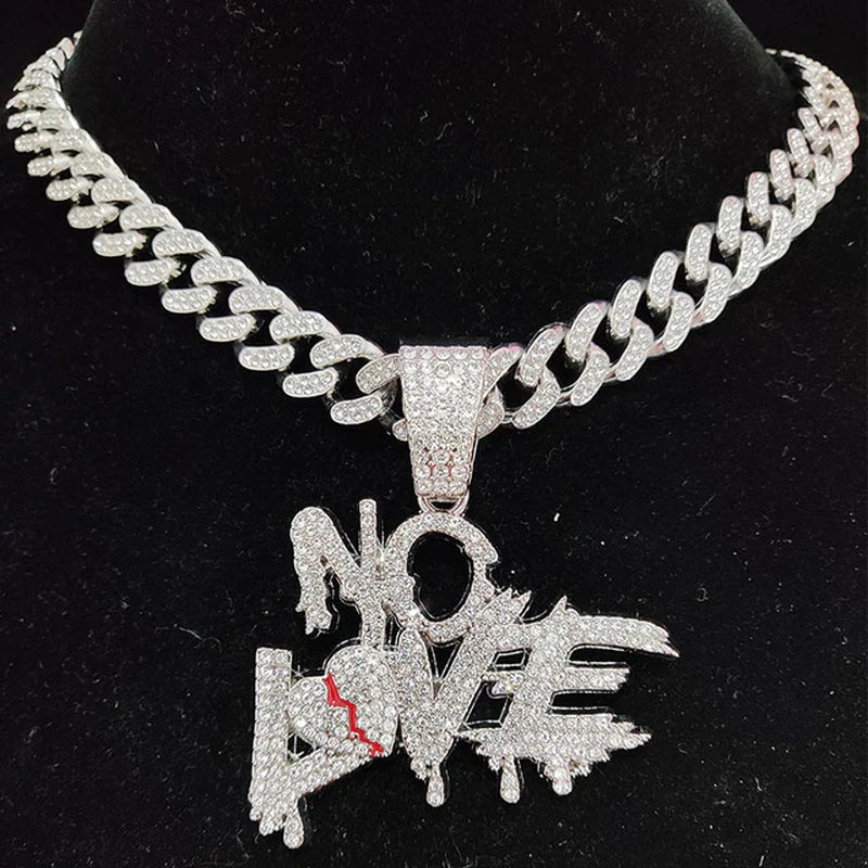 Hip Hop Cuban NO LOVE Necklace