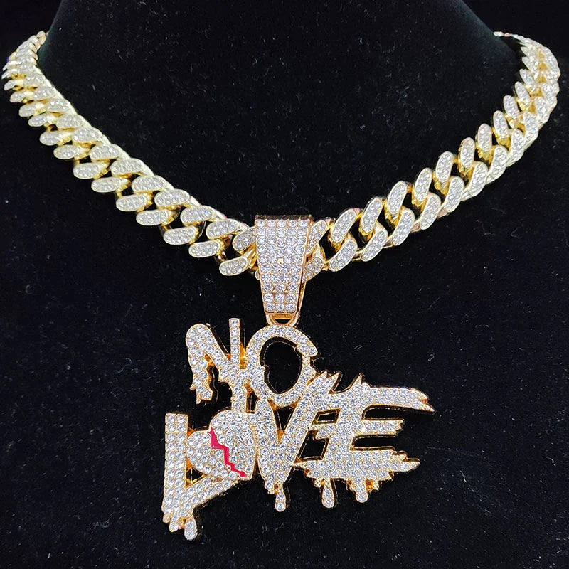 Hip Hop Cuban NO LOVE Necklace