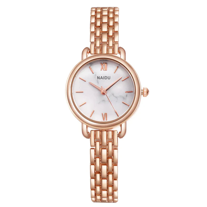 Naidu Women's Rose Gold Quartz Bracelet Watch