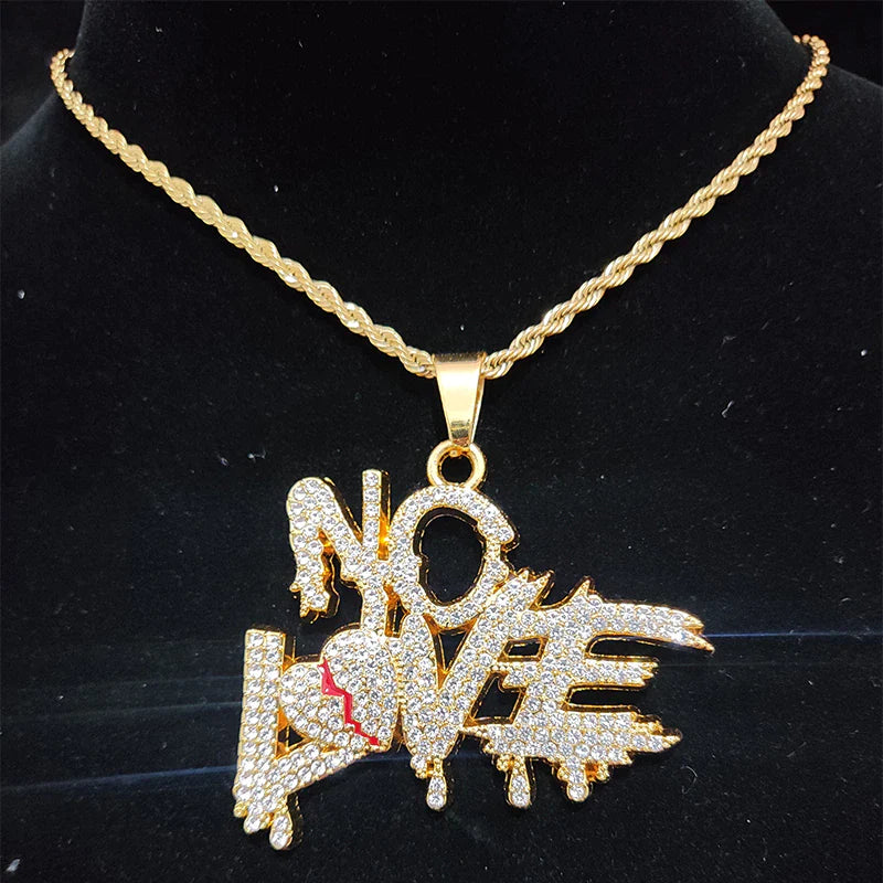 Hip Hop Cuban NO LOVE Necklace