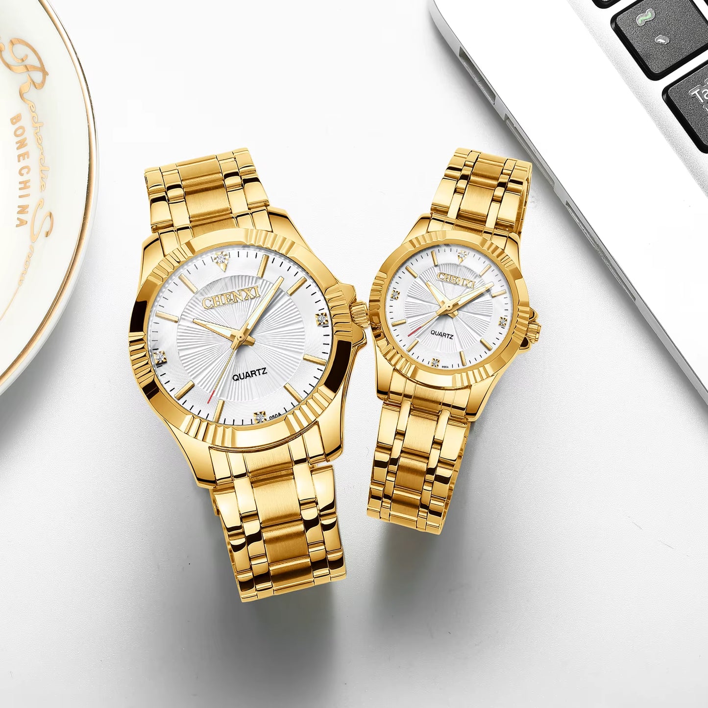 Golden Affinity Couple's Watch Set