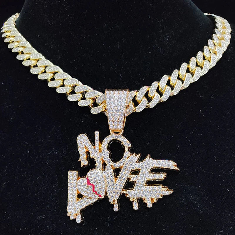 Hip Hop Cuban NO LOVE Necklace