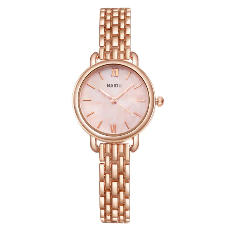 Naidu Women's Rose Gold Quartz Bracelet Watch