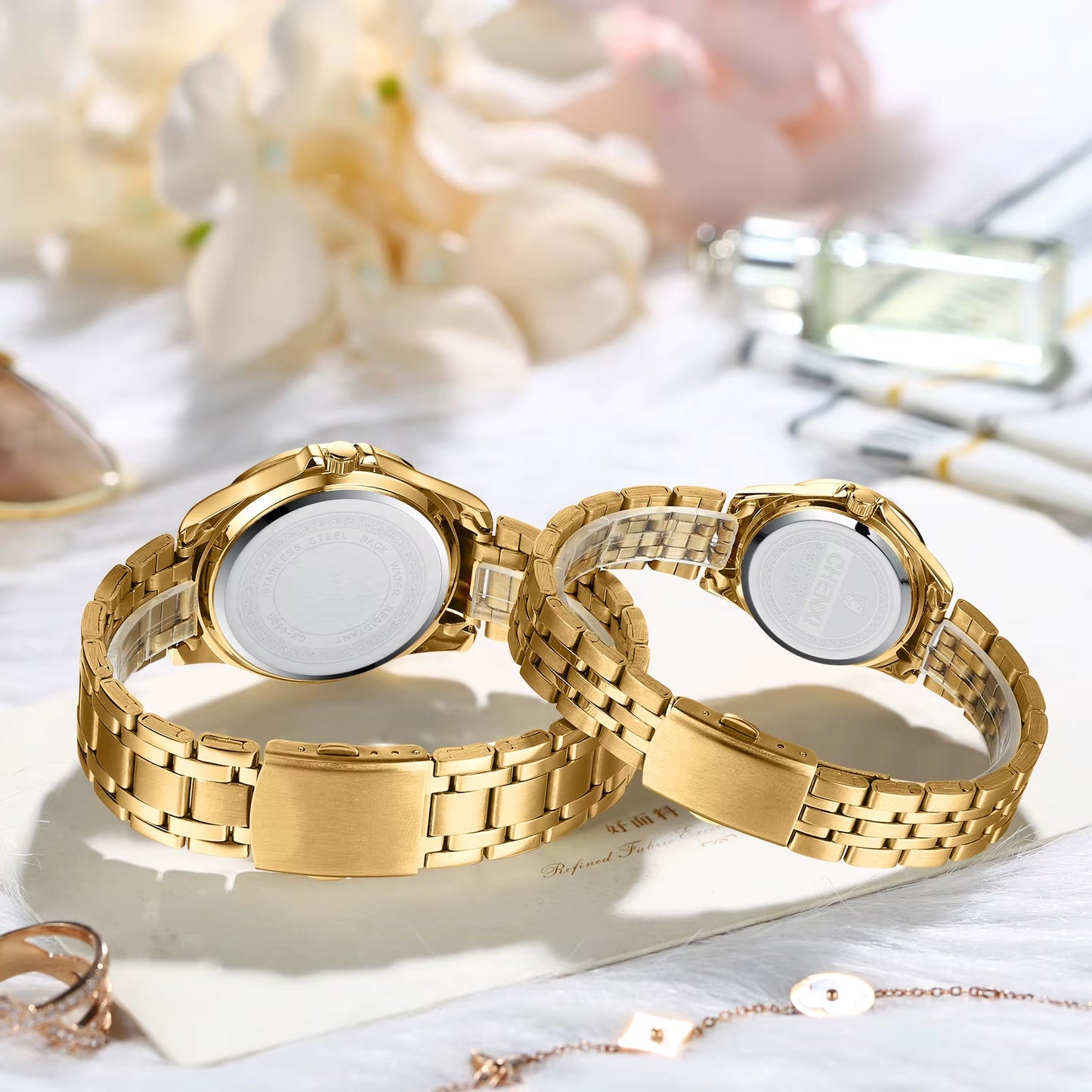 Golden Affinity Couple's Watch Set