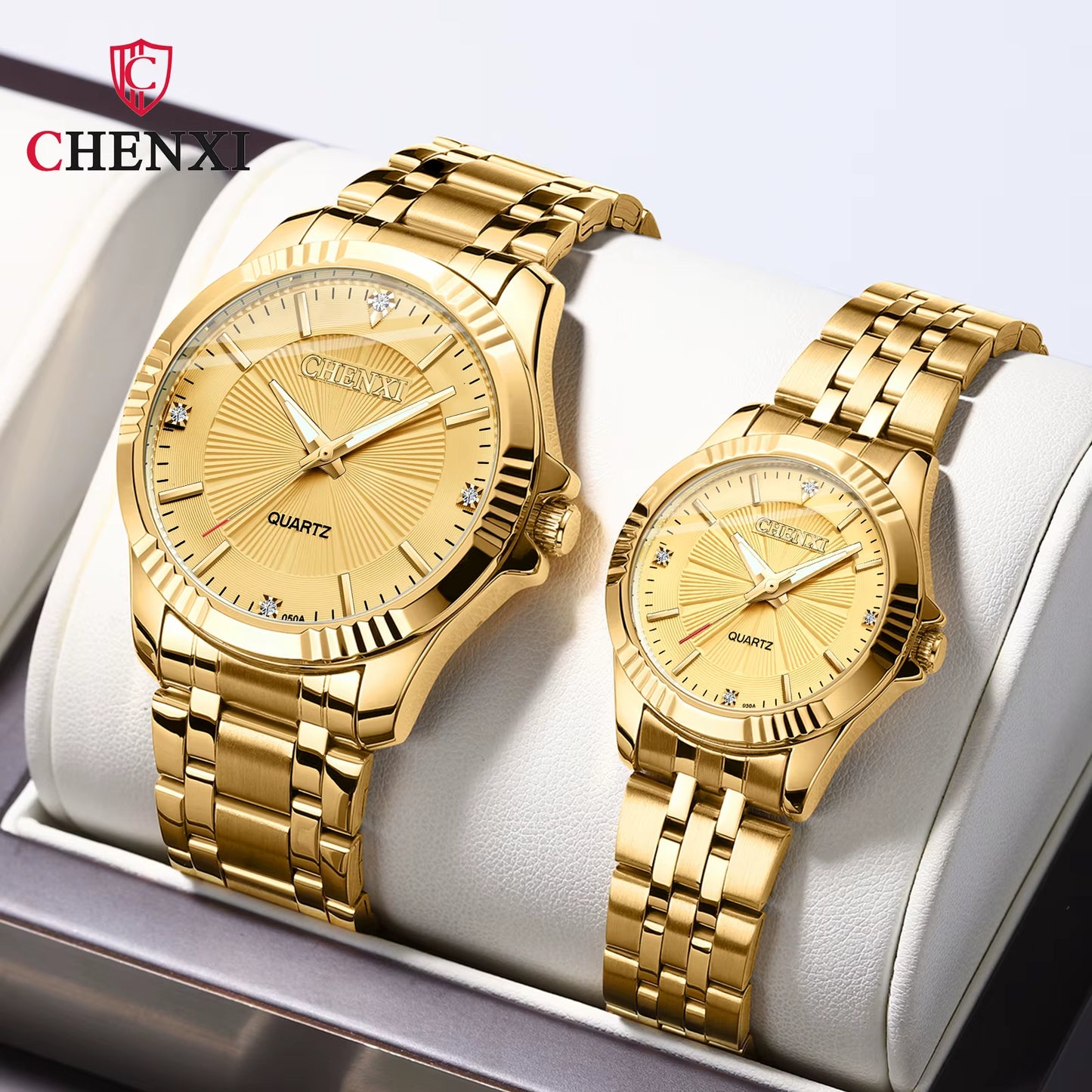 Golden Affinity Couple's Watch Set