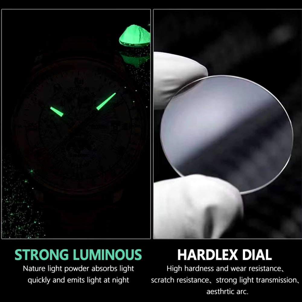 Men's 2022 Fashion Leather Watch – Waterproof, Luminous, Luxury Quartz Wristwatch