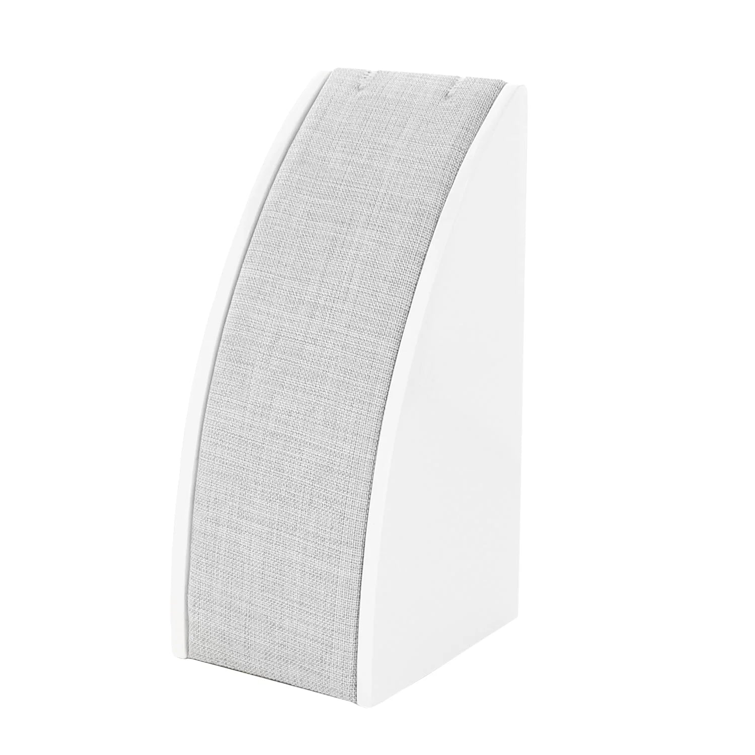 Single Necklace Display in Gray Linen and Glossy Pure White Finish - Set of 2