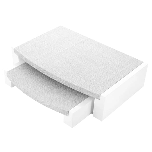 Dual Jewelry Display in Gray Linen and Glossy White Finish - Set - Set of 2 Pcs