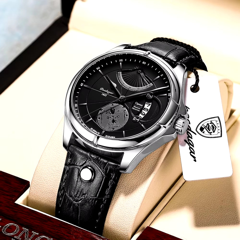 Men's Luxury Sport Watch – Waterproof, Luminous Leather, Date Display