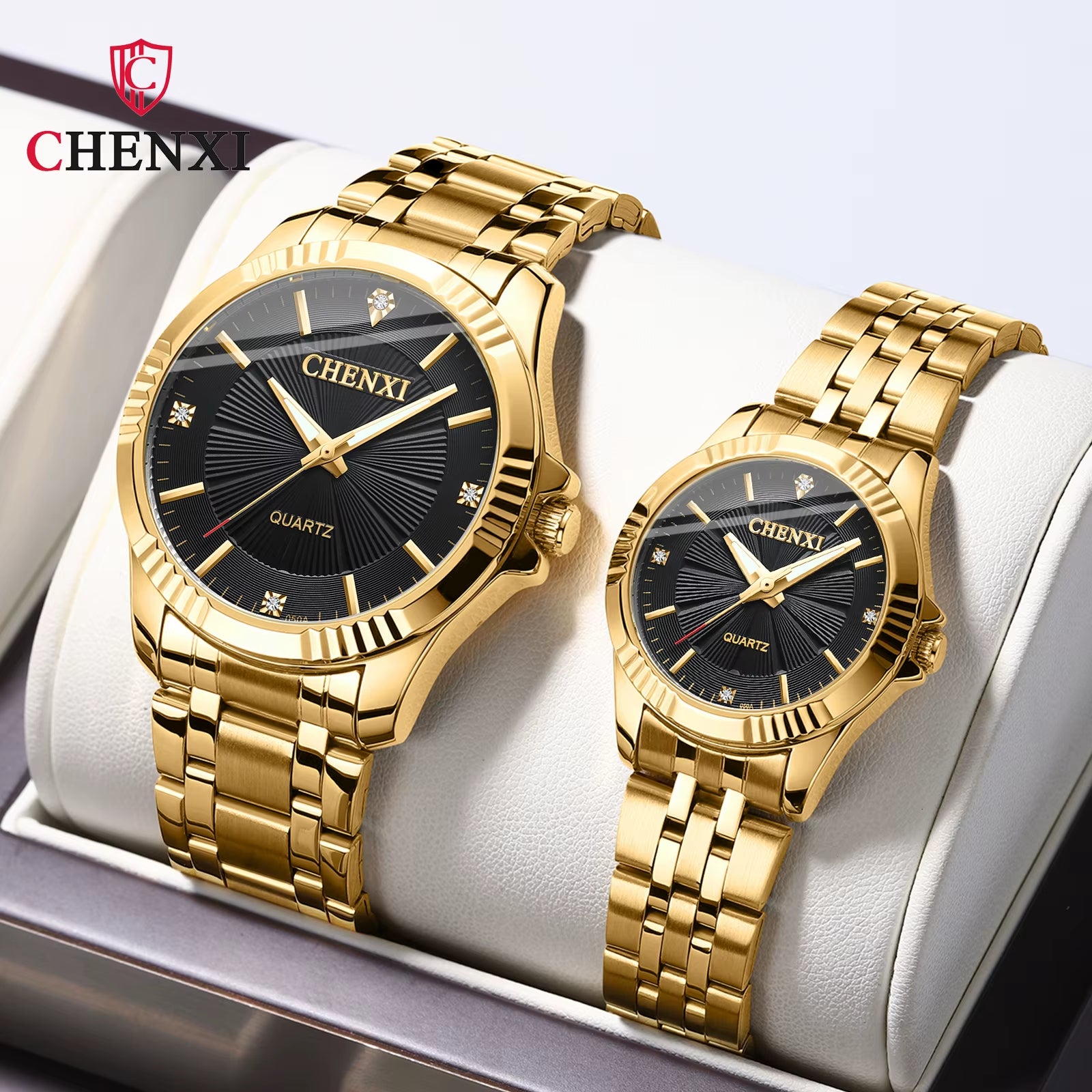 Golden Affinity Couple's Watch Set