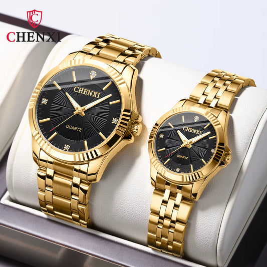 Golden Affinity Couple's Watch Set