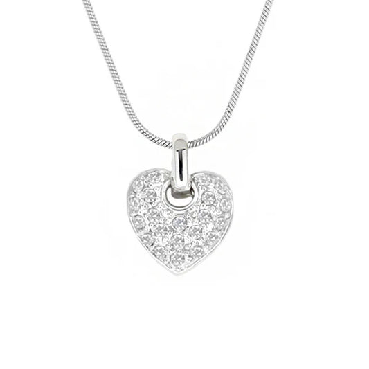 Pave Heart Pendant Necklace
