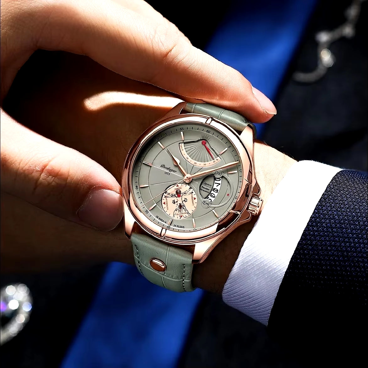 Men's Luxury Sport Watch – Waterproof, Luminous Leather, Date Display