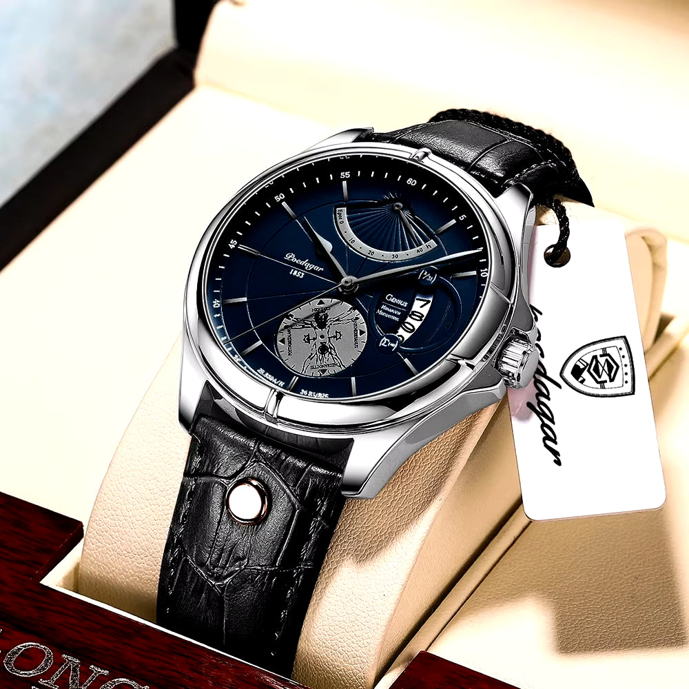 Men's Luxury Sport Watch – Waterproof, Luminous Leather, Date Display