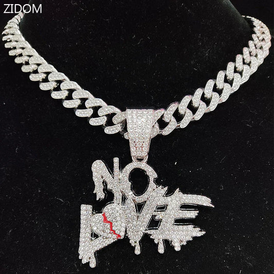 Hip Hop Cuban NO LOVE Necklace