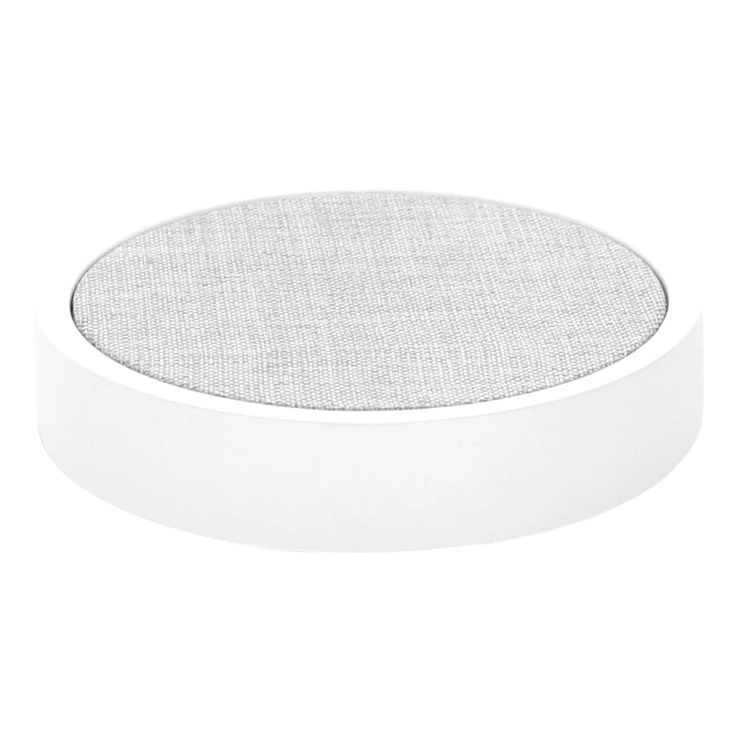 Round Jewelry Display Gray Linen and White Mdf Base - Set of 2